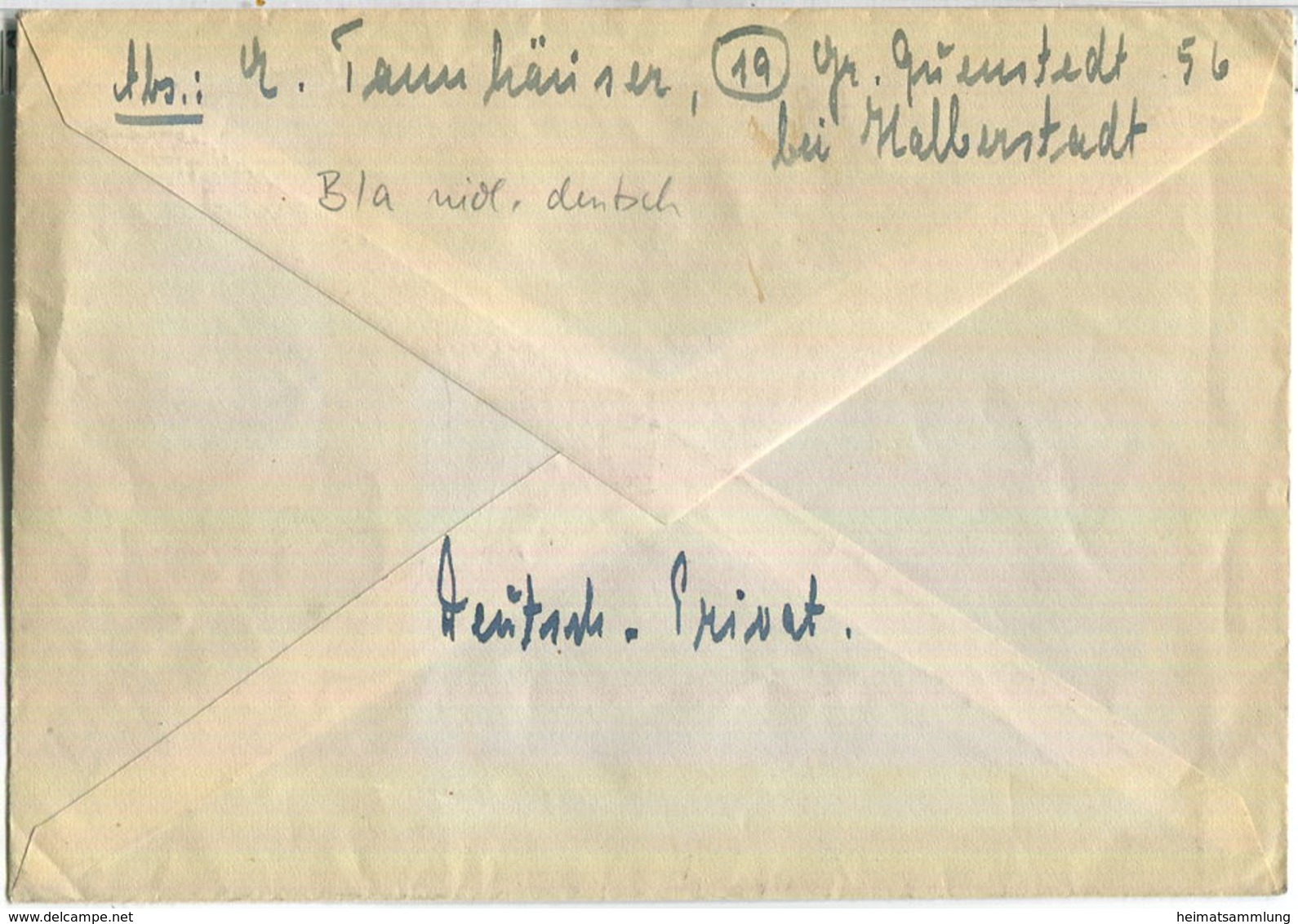 Brief Aus Halberstadt Vom 20.08.1945 Mit 'Gebühr Bezahlt' Stempel B1a In Violett - Sonstige & Ohne Zuordnung