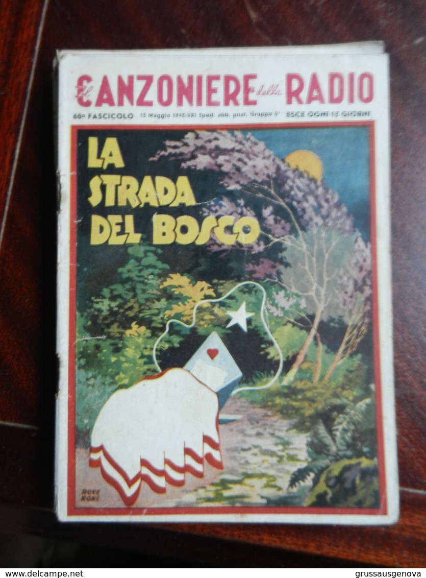 7) FASCICOLO CANZONIERE DELLA RADIO 60° FASCICOLO 1943 COPERTINA DI ROVERONI - Musica
