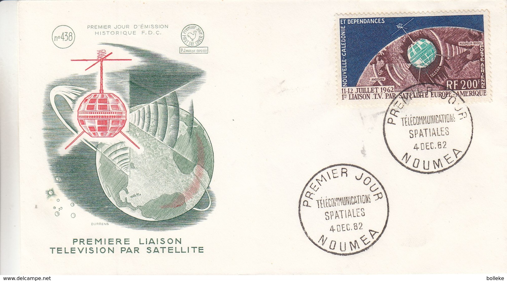 Espace - Satellites - Télévision - Nouvelle Calédonie - Lettre FDC De 1962 - Valeur 75 Euros - Ozeanien