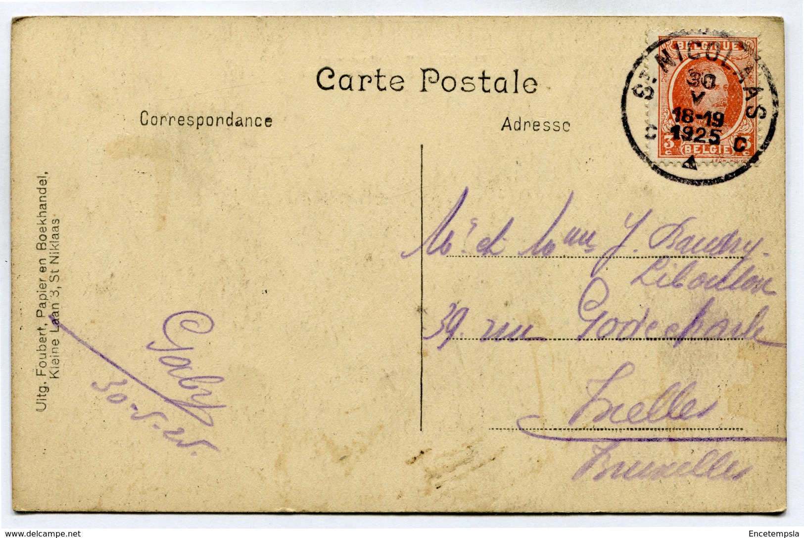CPA - Carte Postale - Belgique - Saint Nicolas - Rue De L'Ancre - 1925 ( SV5683) - Saint-Nicolas