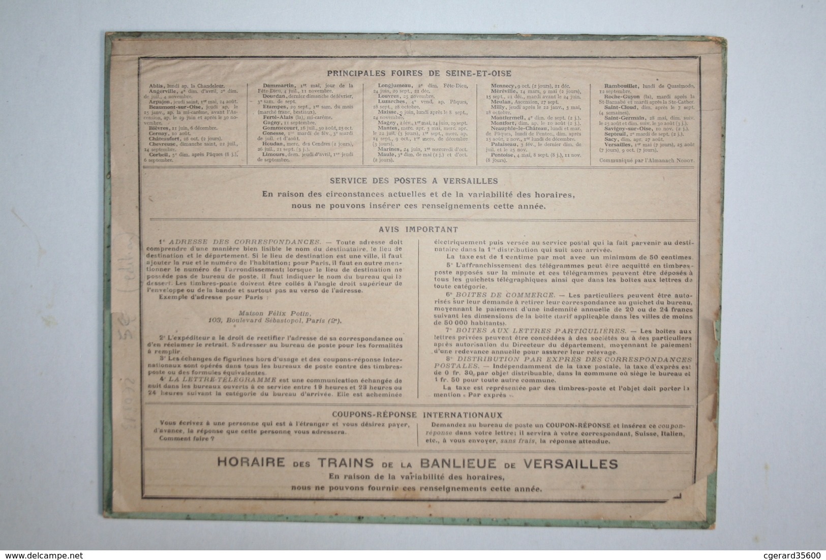 Almanach   - 1920  Les Foins - - Edition De L'Orphelinat Des Sous Agents Et Ouvriers - Tamaño Grande : 1901-20