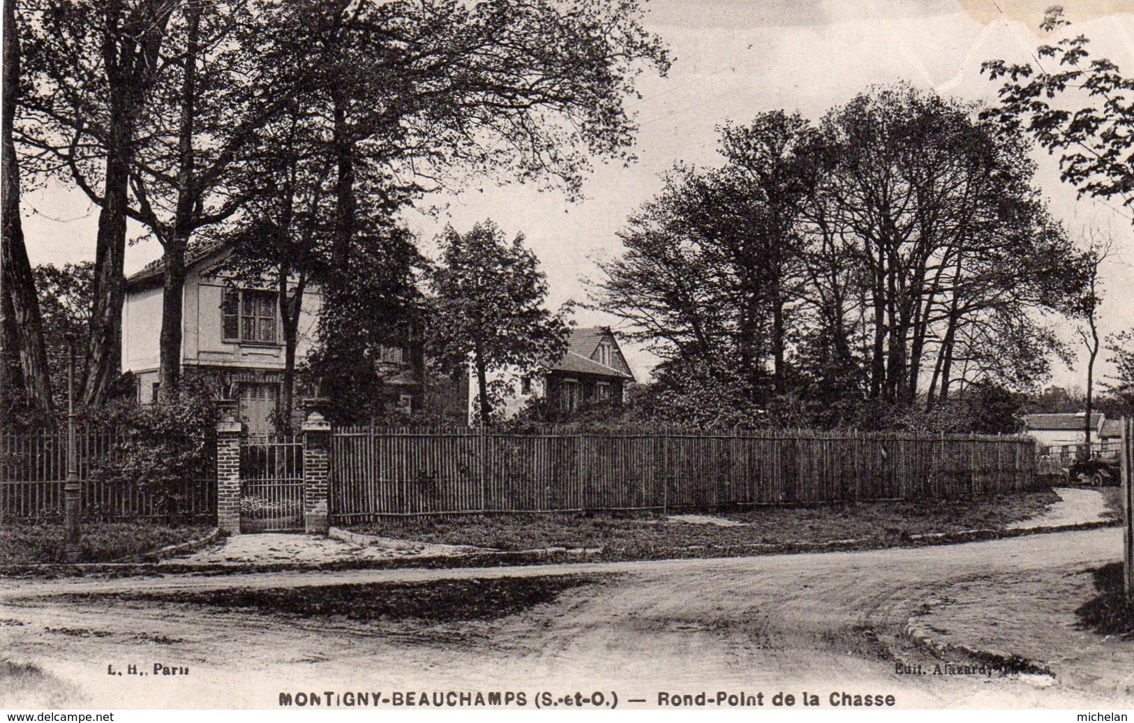 CPA   95   MONTIGNY-BEAUCHAMPS---ROND-POINT DE LA CHASSE. - Montigny Les Cormeilles