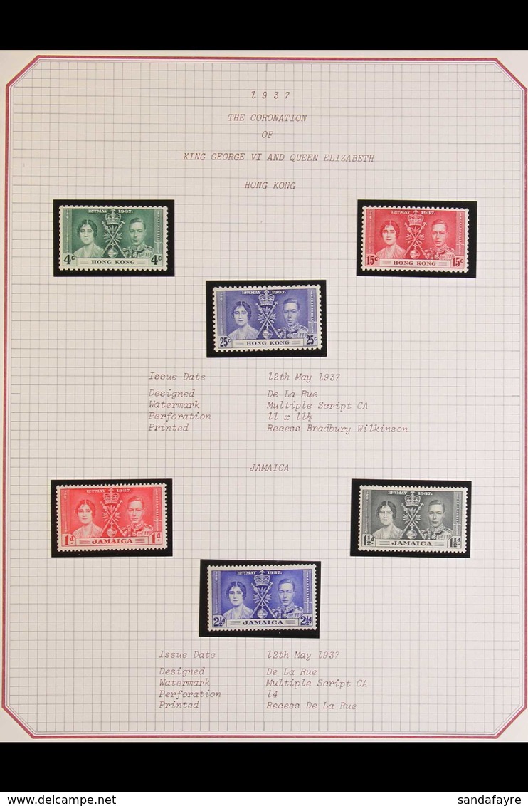 BRITISH COMMONWEALTH 1937 KGVI CORONATION A Complete British Commonwealth Omnibus Collection Of Very Fine Mint Stamps (m - Sonstige & Ohne Zuordnung