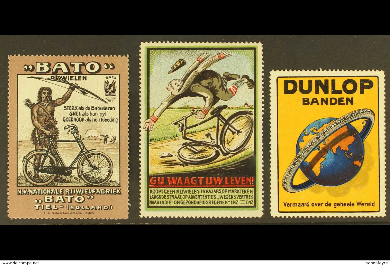 CYCLING BICYCLES 1900's-1930's Interesting Group Of Colourful Advertising Labels All Featuring Cycle Themes, Unused No G - Sin Clasificación