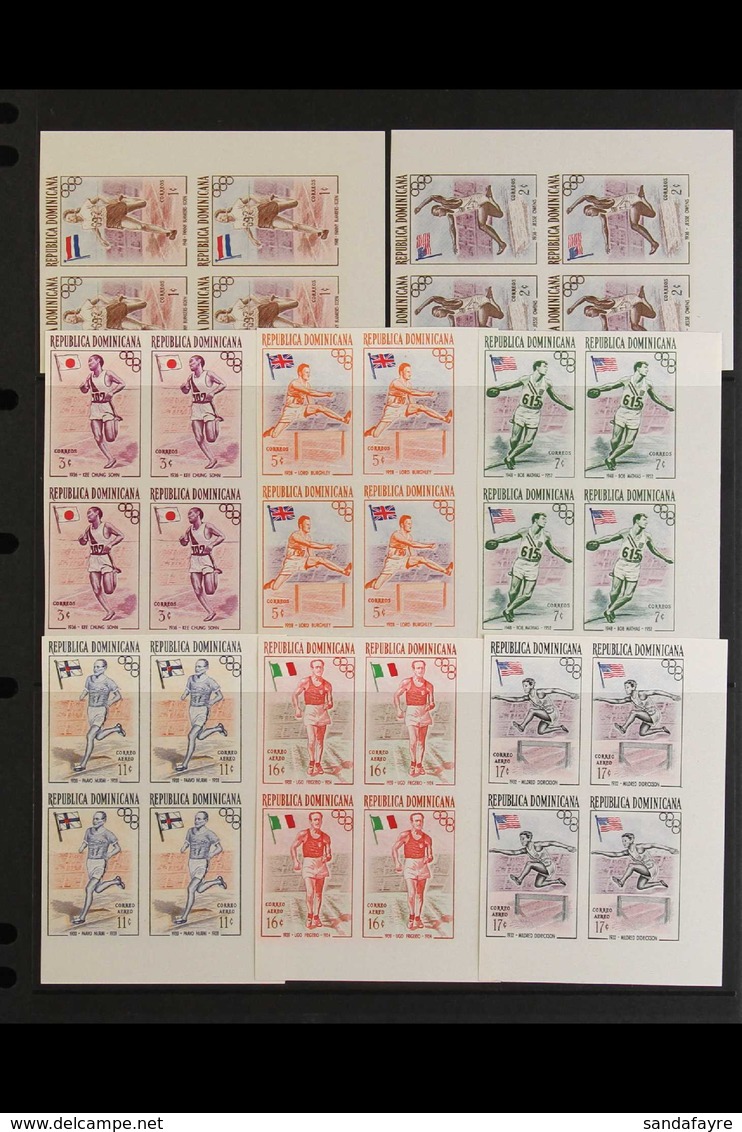 SPORT Dominican Republic 1957 Olympic Games Set In IMPERF BLOCKS OF FOUR, As SG 667/71, Very Fine Mint, Accompanied By N - Sin Clasificación