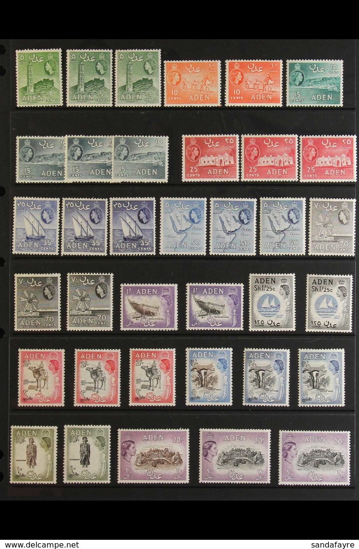 1953-65 COMPLETE MINT COLLECTION. A Complete, Very Fine Mint Collection Presented On Stock Pages That Includes A Run Fro - Aden (1854-1963)