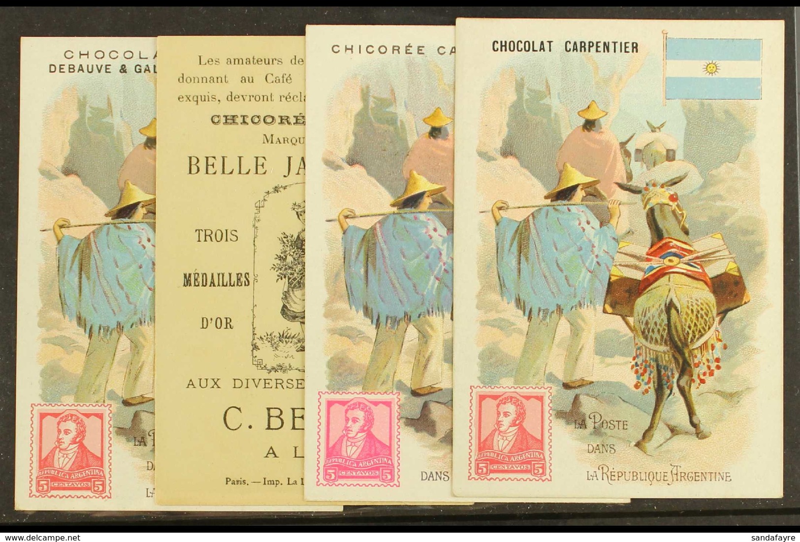 1908 Stamp Designs On Advertising Cards, All Different, Seldom Seen (4 Cards) For More Images, Please Visit Http://www.s - Otros & Sin Clasificación