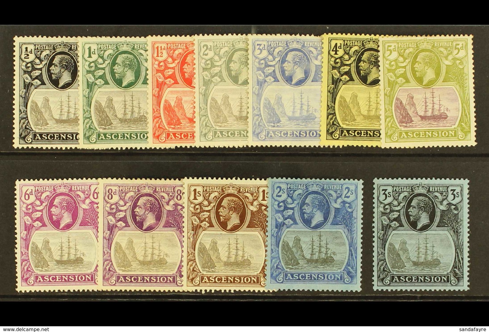 1924 Badge Set To 3s Complete, SG 10/20, Very Fine And Fresh Mint. (12 Stamps) For More Images, Please Visit Http://www. - Ascensión