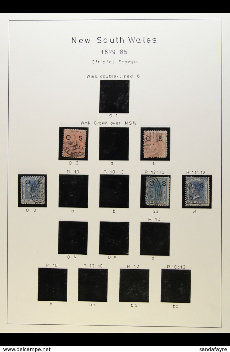 NEW SOUTH WALES OFFICIALS 1879-1892 CHIEFLY USED COLLECTION On Album Pages. With 1879-85 Range To 1s Including  2d Perf  - Otros & Sin Clasificación