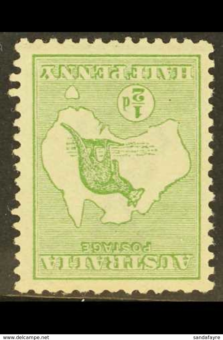 1913-14 ½d Green Kangaroo With WATERMARK INVERTED Variety, SG 1bw, Fine Mint. For More Images, Please Visit Http://www.s - Otros & Sin Clasificación