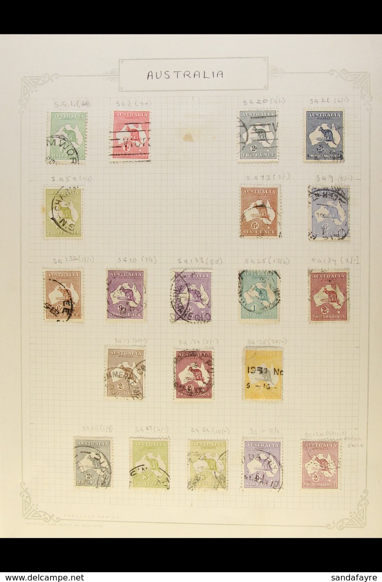 1913-63 USED COLLECTION On Album Pages & Includes A Good Range Of Kangaroo's To 5s, George V Heads To 1s4d, 1929 Sturt S - Otros & Sin Clasificación