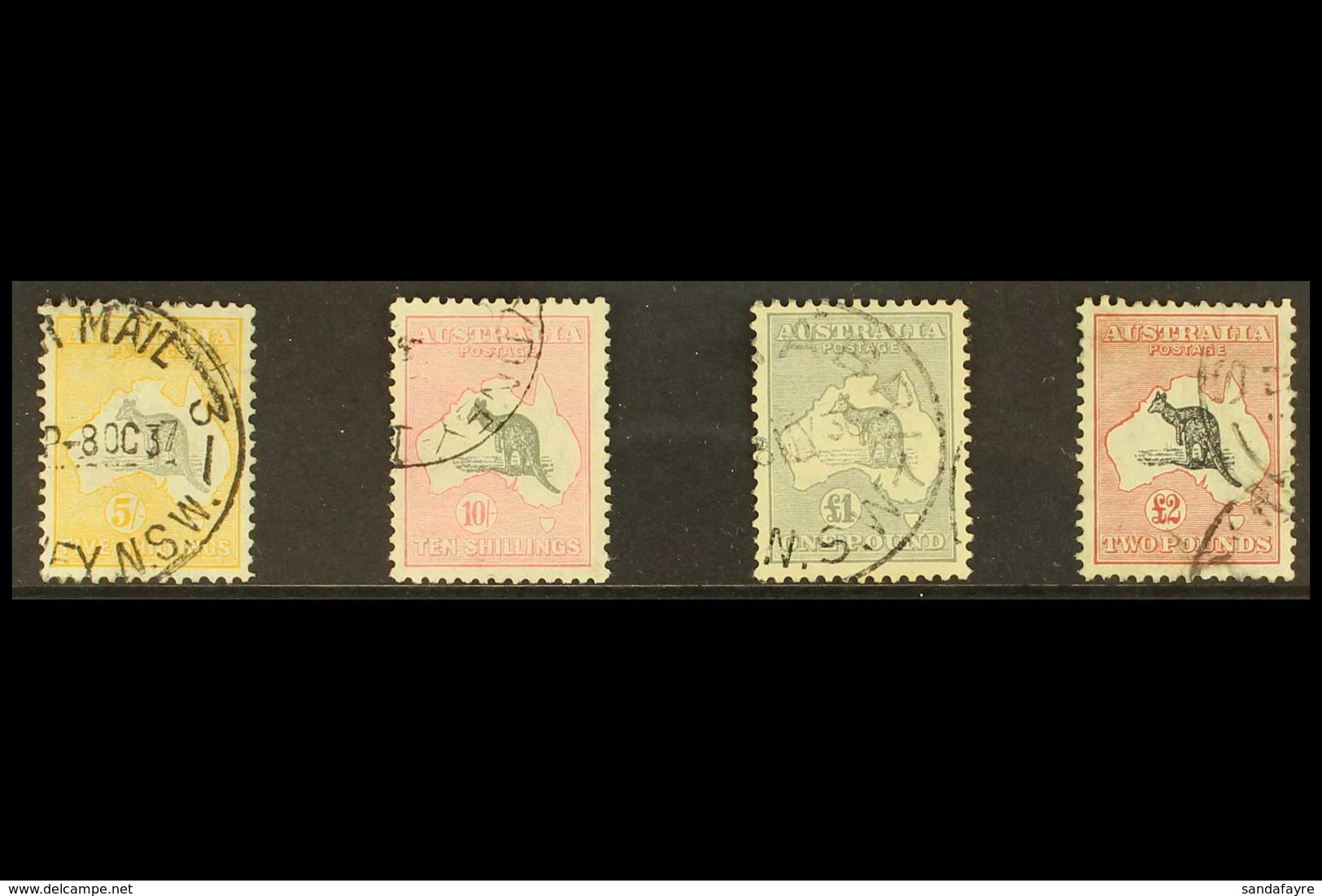 1931-36 ROO HIGH VALUES SET. A Lovely, Multi C Of A Watermark Used Group That Includes 5s Grey & Yellow, 10s Grey & Pink - Otros & Sin Clasificación