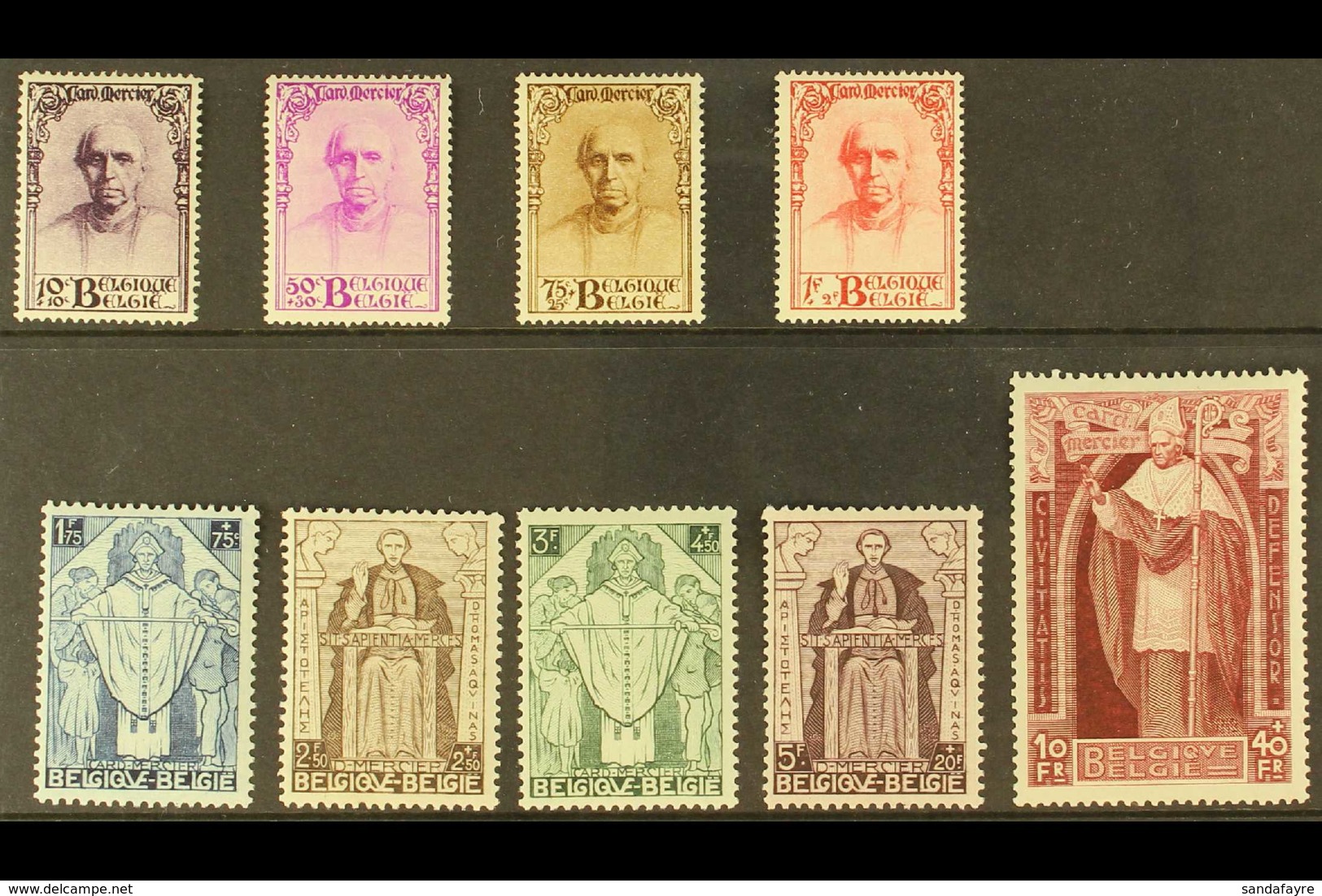 1932 Cardinal Mercier Memorial Fund Complete Set (SG 609/17, Michel 333/41, COB 342/50, Scott B114/22), Never Hinged Min - Otros & Sin Clasificación
