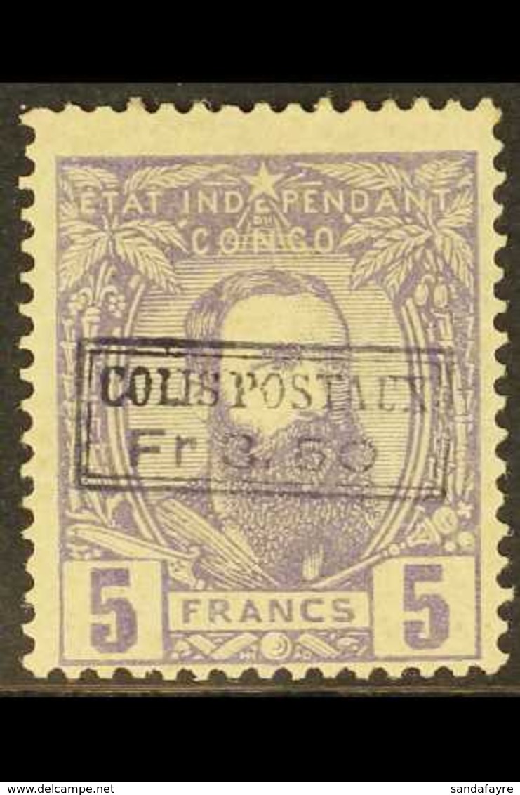 BELGIAN CONGO 1889 5f. Violet Colis Postaux, COB CP4, Mint With Toned Gum, Tavano Certificate.  For More Images, Please  - Otros & Sin Clasificación