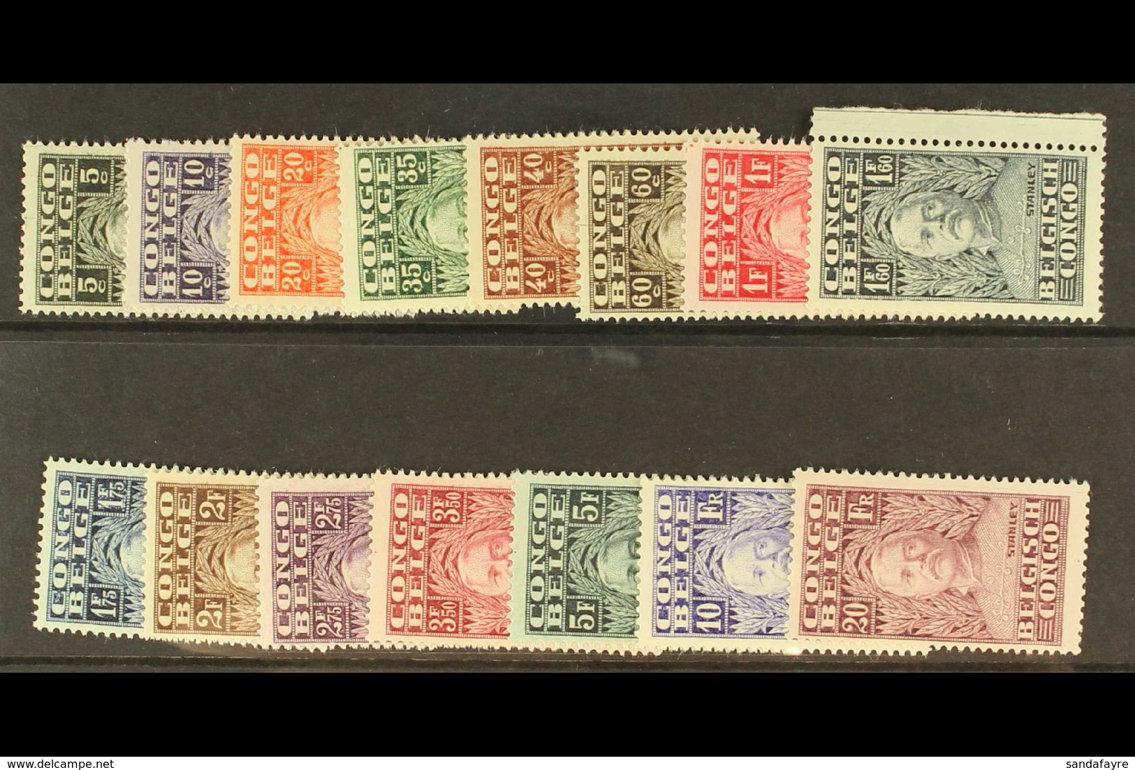 BELGIAN CONGO 1928 Stanley Set, COB 135/149, Never Hinged Mint. (15 Stamps) For More Images, Please Visit Http://www.san - Otros & Sin Clasificación
