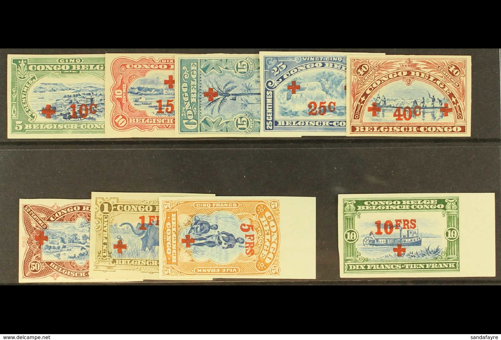 BELGIAN CONGO 1918 Red Cross Fund Set, COB 72/80 IMPERF, Fine Unused. (9 Stamps) For More Images, Please Visit Http://ww - Otros & Sin Clasificación