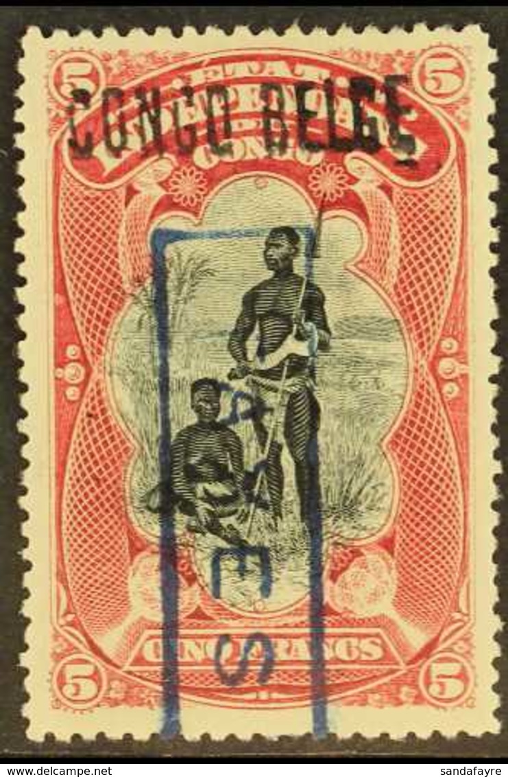 CONGO 1909 Stamp Tax 5f Carmine, Local Overprint, COB TX15, Fine Mint. For More Images, Please Visit Http://www.sandafay - Otros & Sin Clasificación