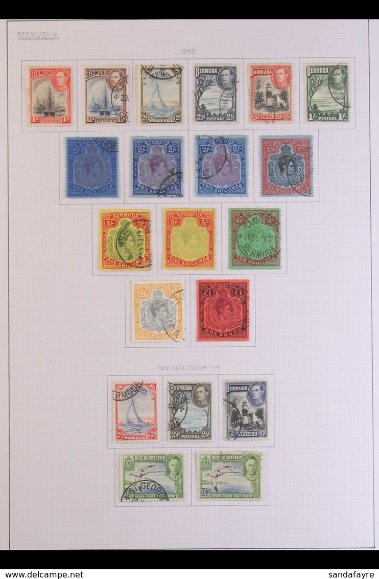 1936-1978 COLLECTION OF USED SETS Neatly Presented On Sleeved Album Pages & Includes The 1935 Jubilee Set, 1936-47 KGV P - Bermudas