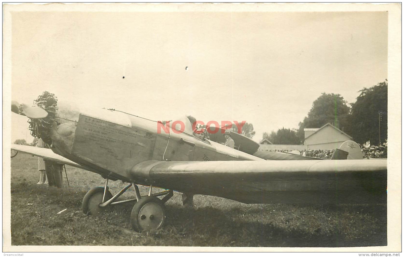 WW 71 BOURBON-LANCY. Fête D'Aviation 1931. La Pilote Maryse Bastié Sur Aéroplane Avion Record Du Monde. Photo Cpa - Autres & Non Classés