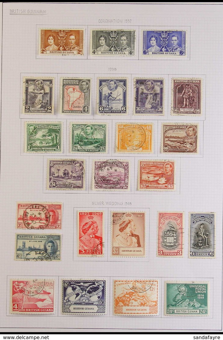 1937-54 COMPLETE USED COLLECTION A Complete "Basic" Used Run From The 1937 KGVI Coronation To The 1954 QEII Definitive S - Guayana Británica (...-1966)