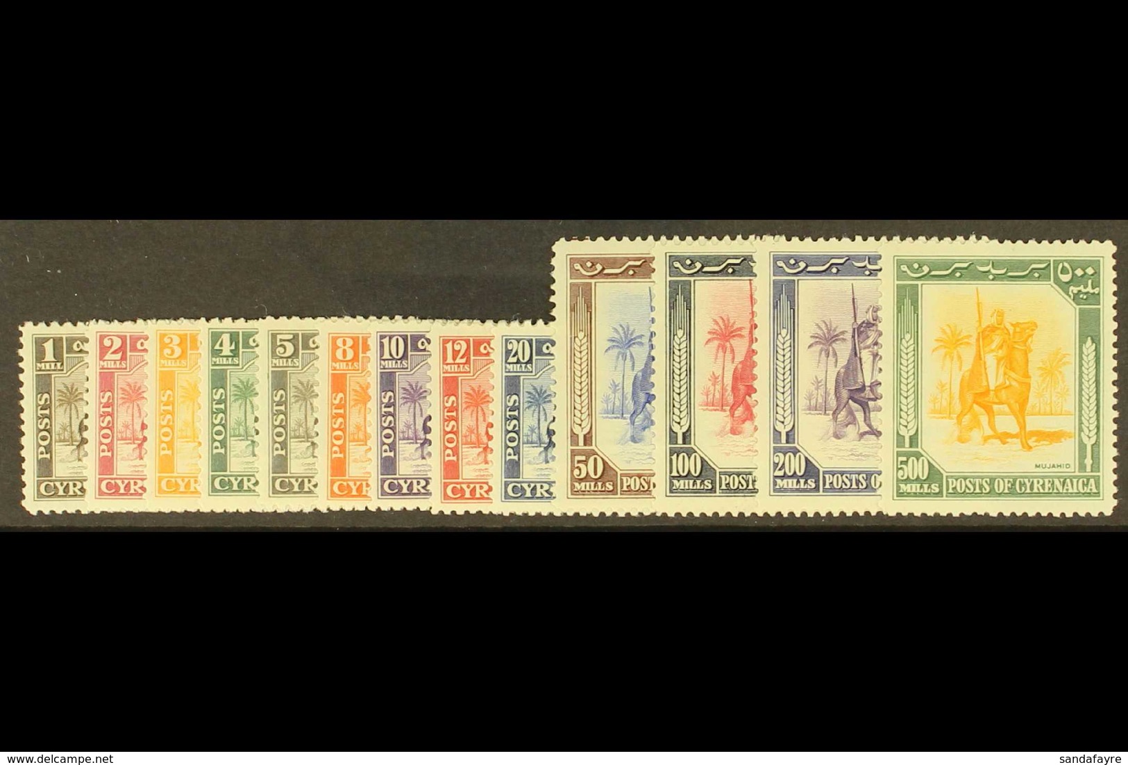 CYRENAICA 1950 "Horseman" Set Complete, SG 136/48, Very Fine Never Hinged Mint. (13 Stamps) For More Images, Please Visi - Africa Oriental Italiana