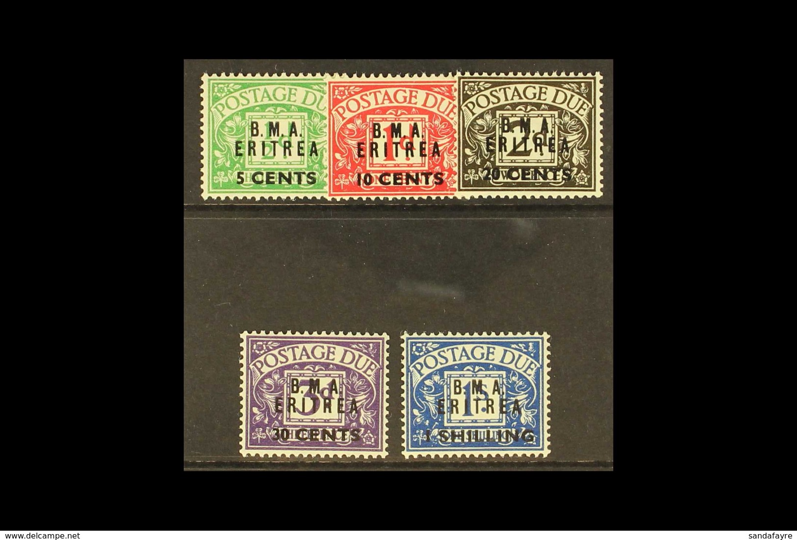ERITREA POSTAGE DUE 1948 B.M.A. Set Complete, SG ED1/5, Very Fine Never Hinged Mint. (5 Stamps) For More Images, Please  - Africa Oriental Italiana