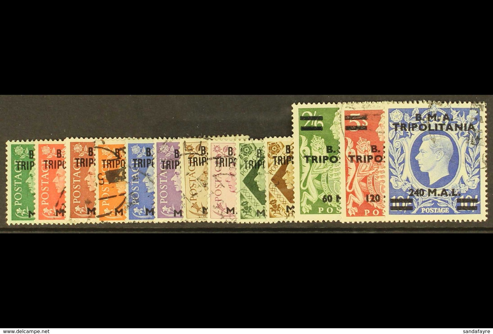 TRIPOLITANIA 1948 B.M.A. Surcharge Set Complete, SG T1/13, Very Fine Used. (13 Stamps) For More Images, Please Visit Htt - Africa Oriental Italiana
