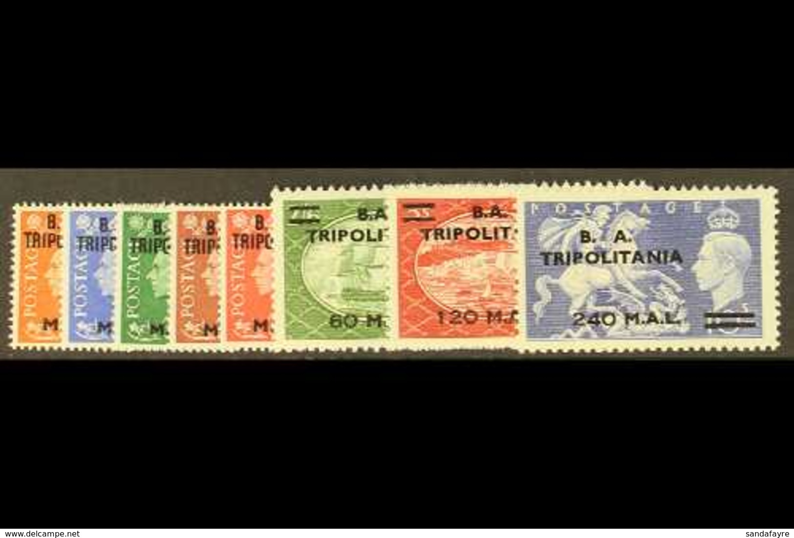 TRIPOLITANIA 1951 Festival Surcharge Set Complete, SG T27/34, Very Fine Never Hinged Mint. (8 Stamps) For More Images, P - Africa Oriental Italiana