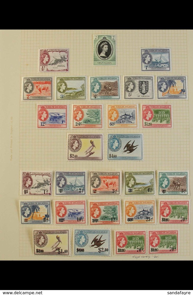 1953-1968 COMPLETE MINT COLLECTION Neatly Presented On Album Pages, Complete From Coronation To The 1968 Game Fishing Se - British Virgin Islands