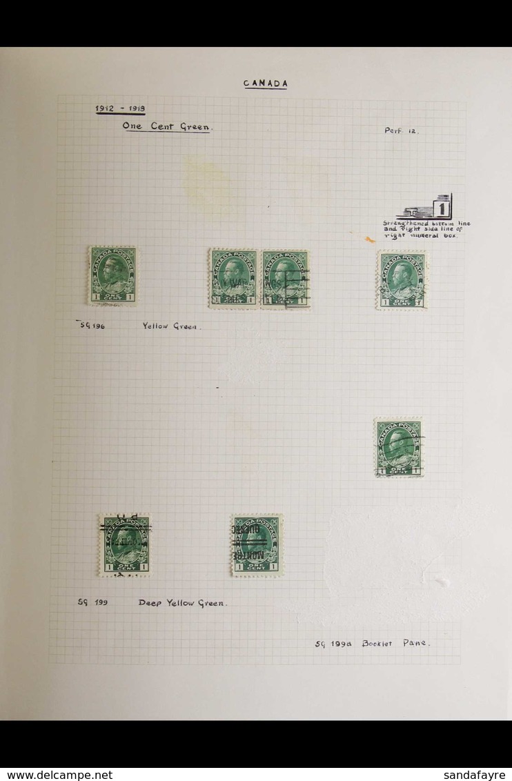 1911-1935 SEMI SPECIALIZED USED COLLECTION Presented On Written Up Pages In An Old Album With A Good Selection Of Shades - Otros & Sin Clasificación