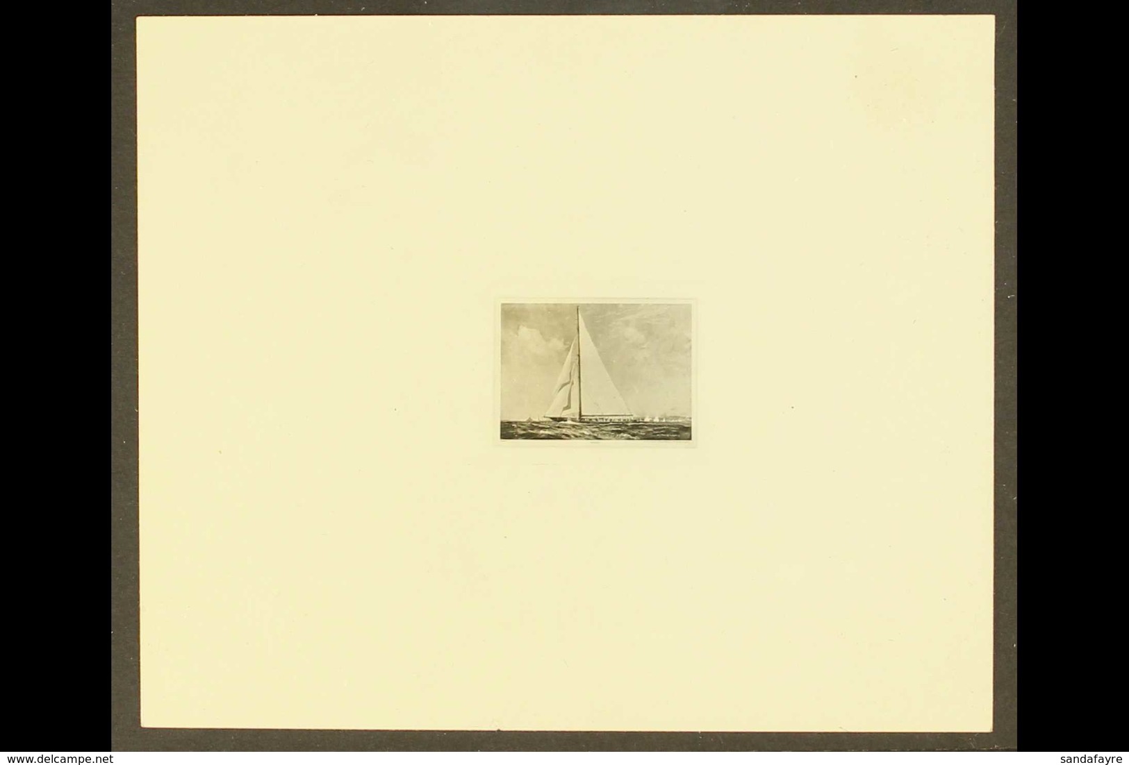 1935 SILVER JUBILEE 13c Royal Yacht Britannia, Photographic Proof Of The Central Vignette On Glossy Surfaced Paper With  - Otros & Sin Clasificación