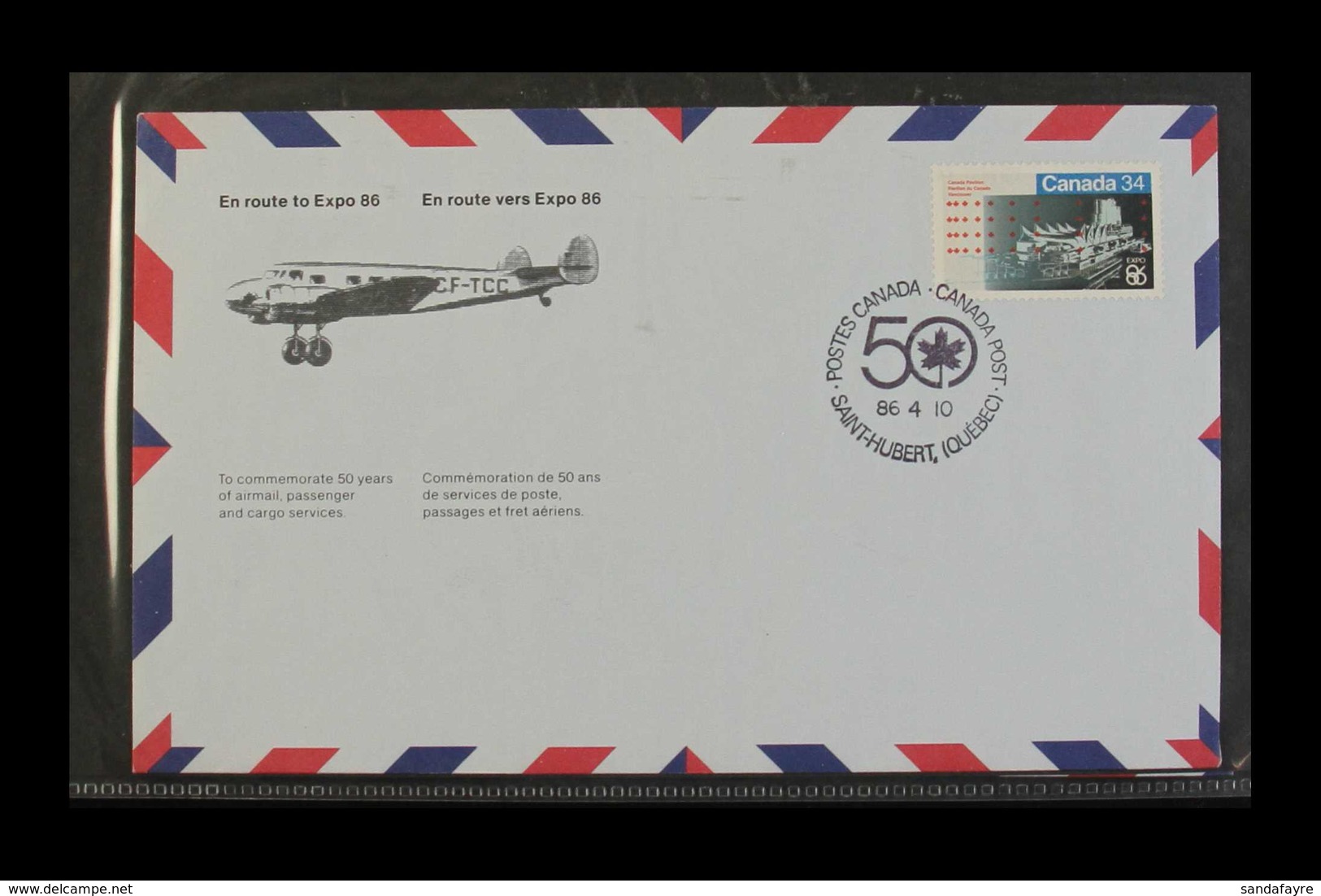 1986 'EN ROUTE TO EXPO 86' FLIGHT COVERS. Complete Collection Of All Different Special Illustrated Unaddressed Covers Wi - Otros & Sin Clasificación