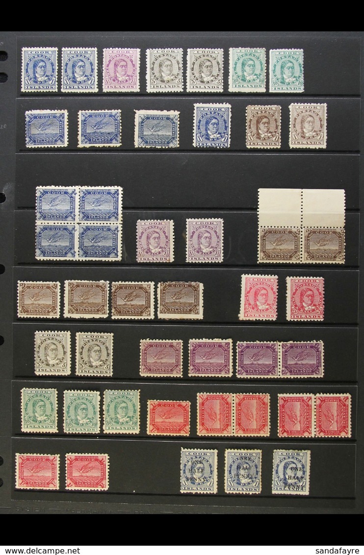 1893-1900 "QUEEN AND WHITE TERN" TYPES An Attractive Fresh Mint Collection Which Includes 1893-1900 (perf 12 X 11½) 1d B - Islas Cook