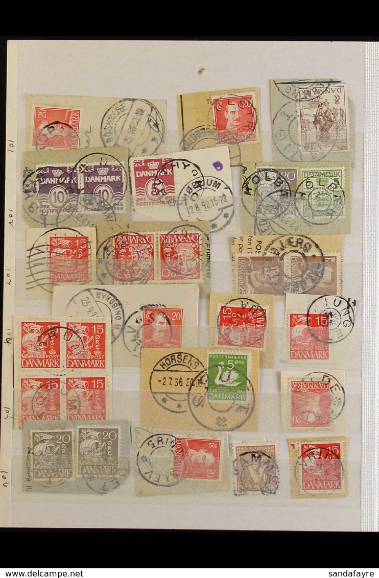 1930's-1940's 'STAR' & 'REMOVED STAR' POSTMARKS. An Interesting Collection Of Used Stamps Chiefly On Pieces All Cancelle - Otros & Sin Clasificación