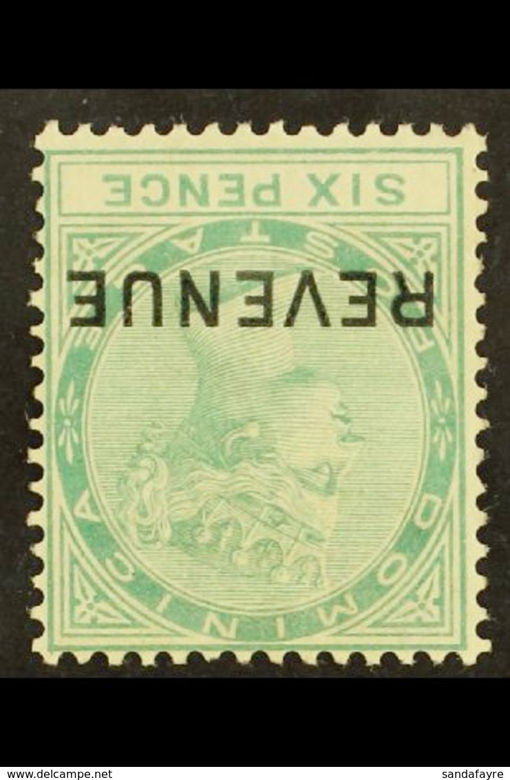 REVENUE 1879-88 6d Green Inverted CC Watermark, SG R2w, Fine Mint For More Images, Please Visit Http://www.sandafayre.co - Dominica (...-1978)