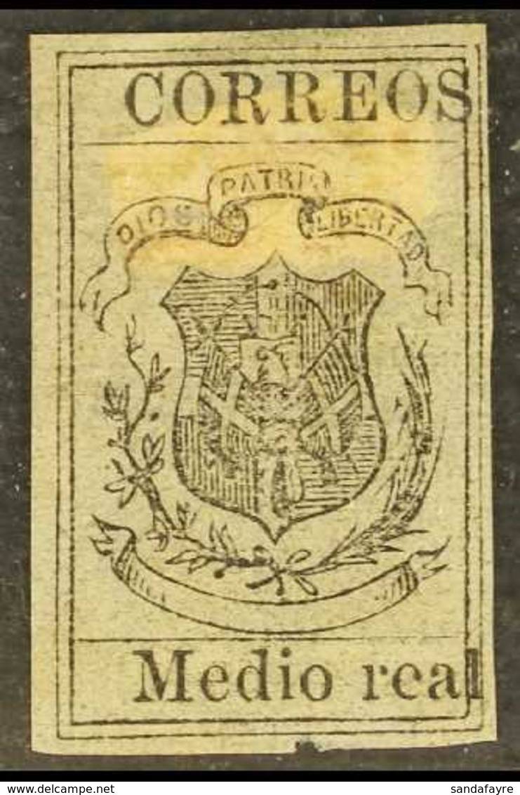 1866-74 Medio Real On Grey, Pelure Paper, Imperf, SG 12, Fine Unused Four Margins. For More Images, Please Visit Http:// - República Dominicana