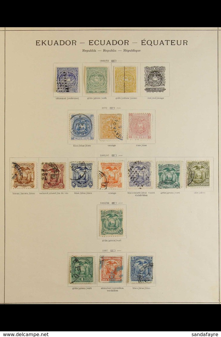 1865-1939 ATTRACTIVE COLLECTION On Pages, Mint & Used, Includes 1865-72 Imperfs, 1896 Party Set Used, 1896 5c On 20c Min - Ecuador