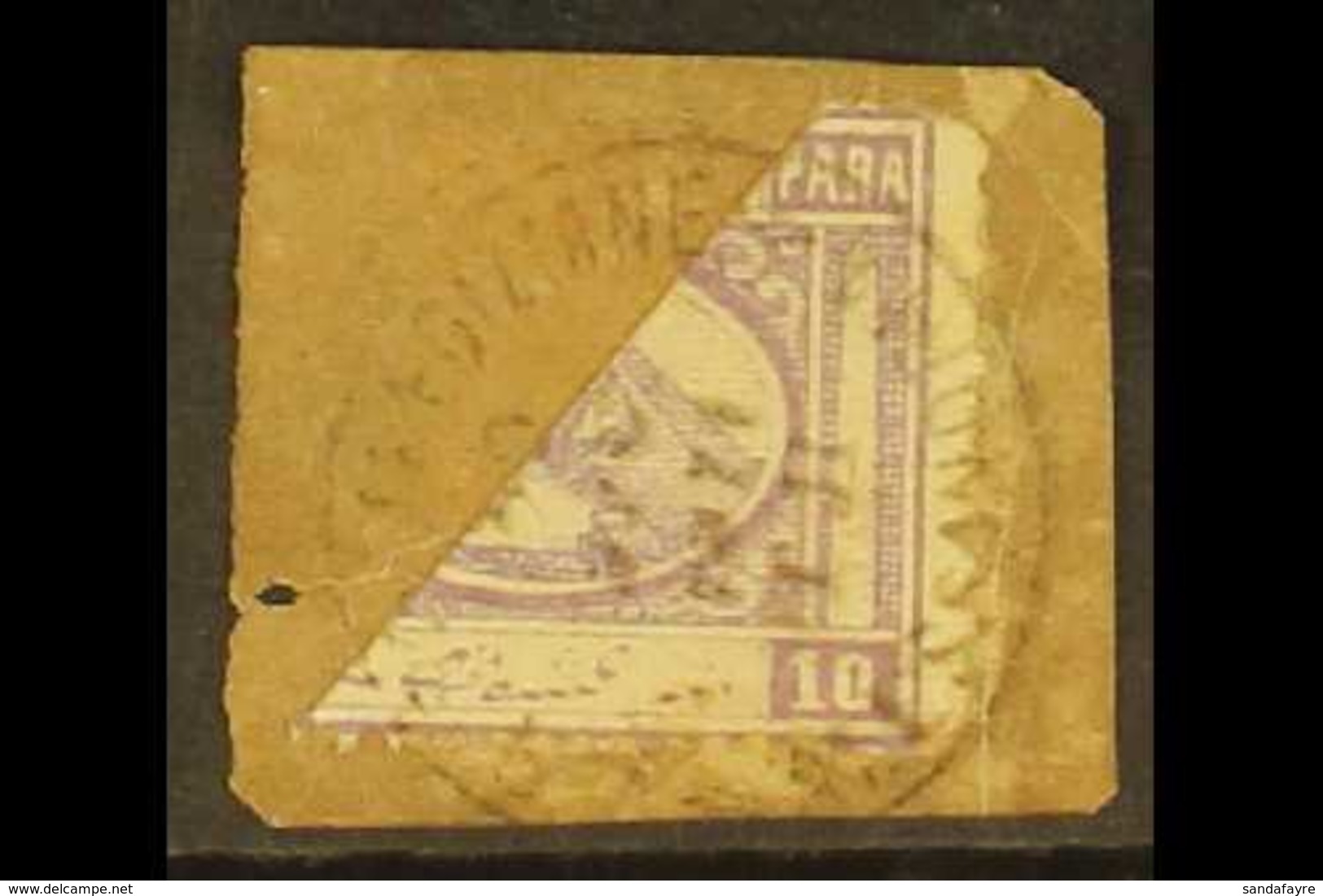 1871 ALEXANDRIA BISECT 10pa Bright Mauve, Diagonal Bisect, SG 12ba, On A Piece Tied By Clear Alessandria Cds. For More I - Otros & Sin Clasificación