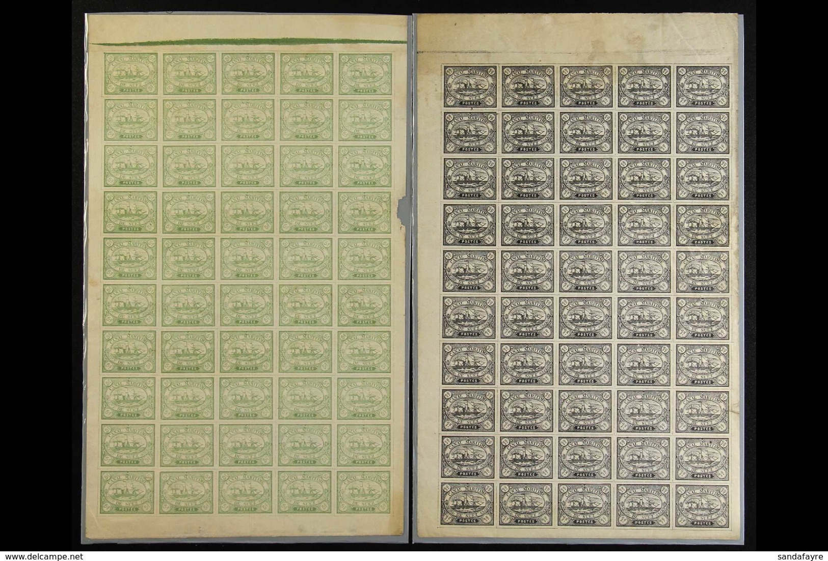 SUEZ CANAL COMPANY. 1868 Complete Set Of Forgeries By Englehardt Fohl (active 1871-1906), A Few Faults But Impressive Mu - Otros & Sin Clasificación