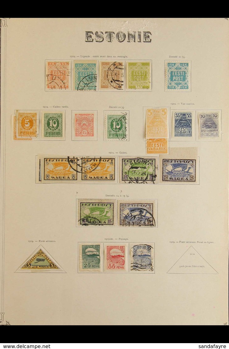 1918-1940 INTERESTING COLLECTION On Pages, Mint & Used Mostly All Different Stamps, Includes 1918 15k Perf 11½ Mint, 192 - Estonia