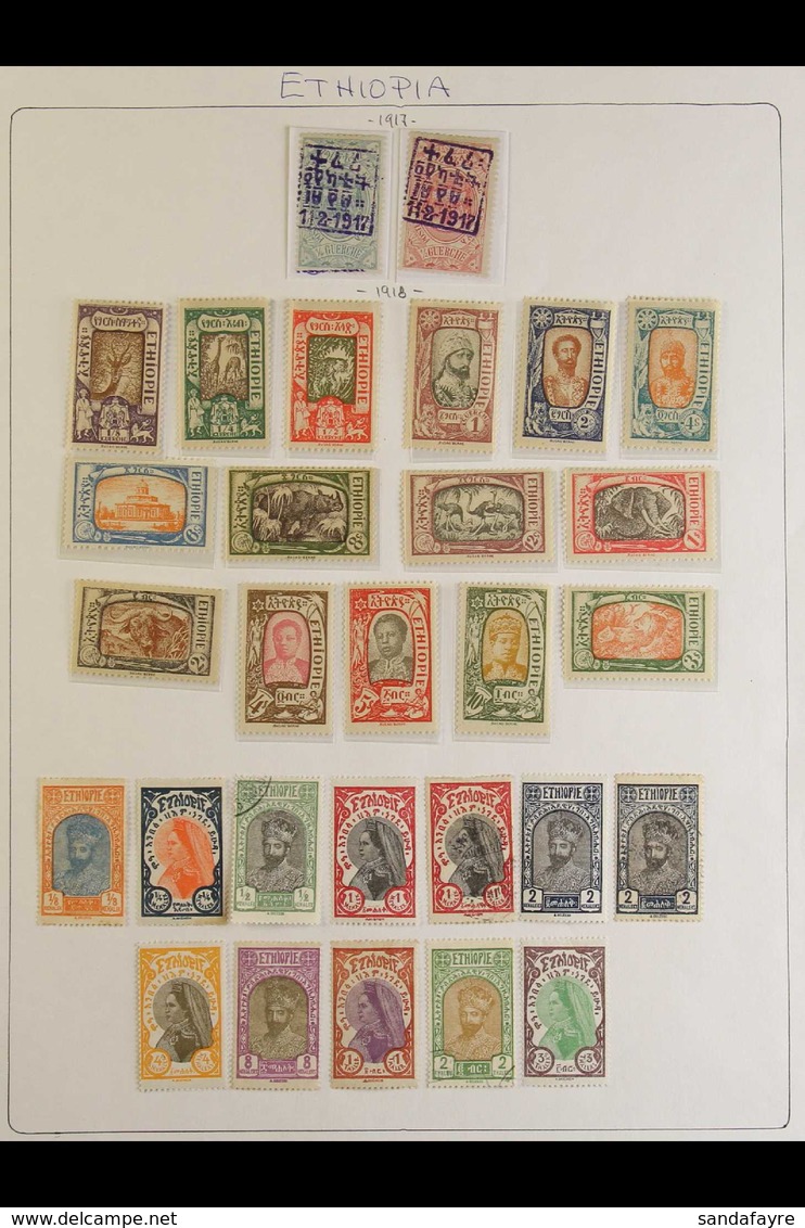 1917-1995 COLLECTION On Leaves, Mint & Used Virtually All Different Stamps, Includes 1919 Pictorials Set Mint Etc. Fine  - Etiopía