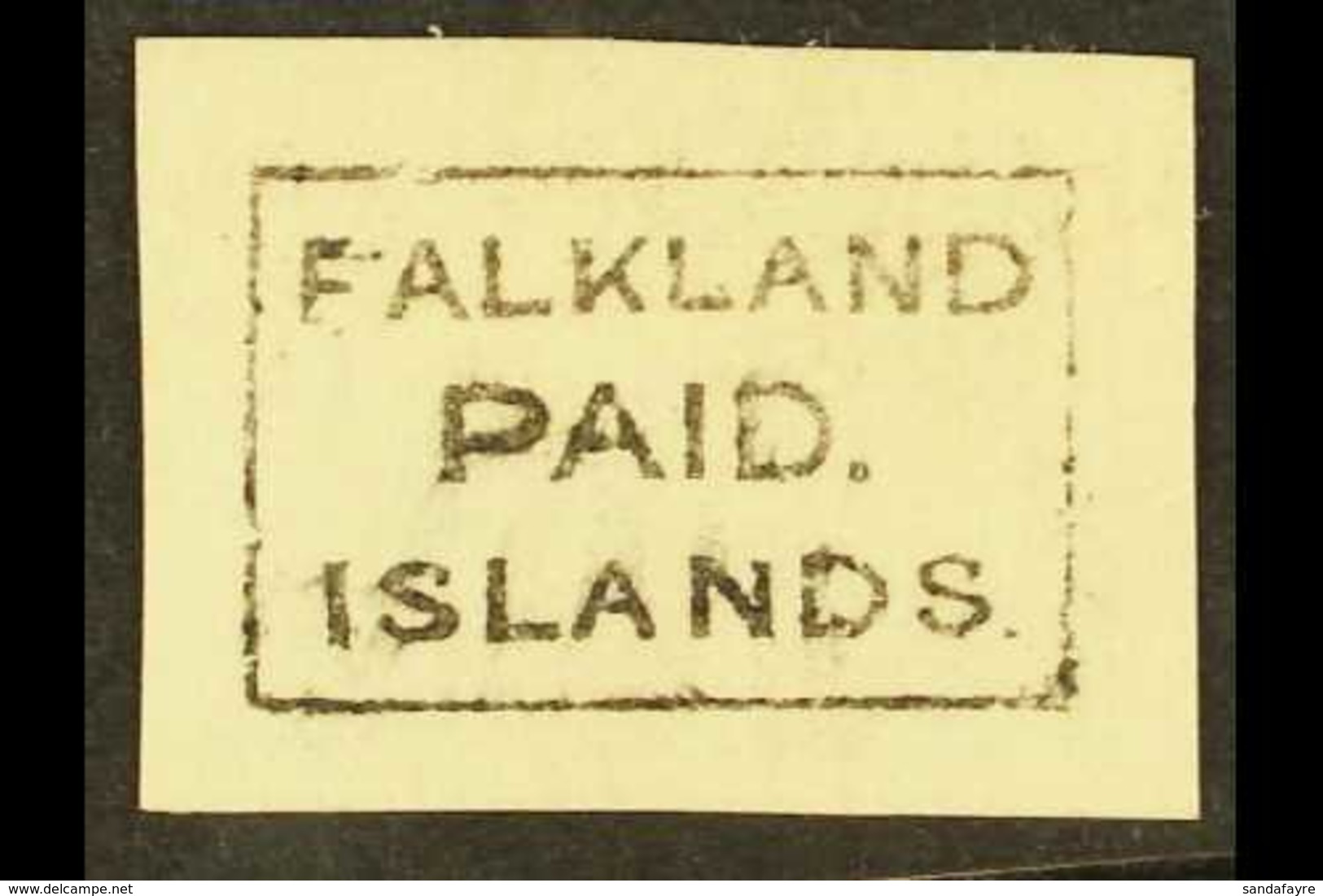 1869 BLACK FRANK, SG FR1, On Undated Piece, Very Fine. For More Images, Please Visit Http://www.sandafayre.com/itemdetai - Islas Malvinas