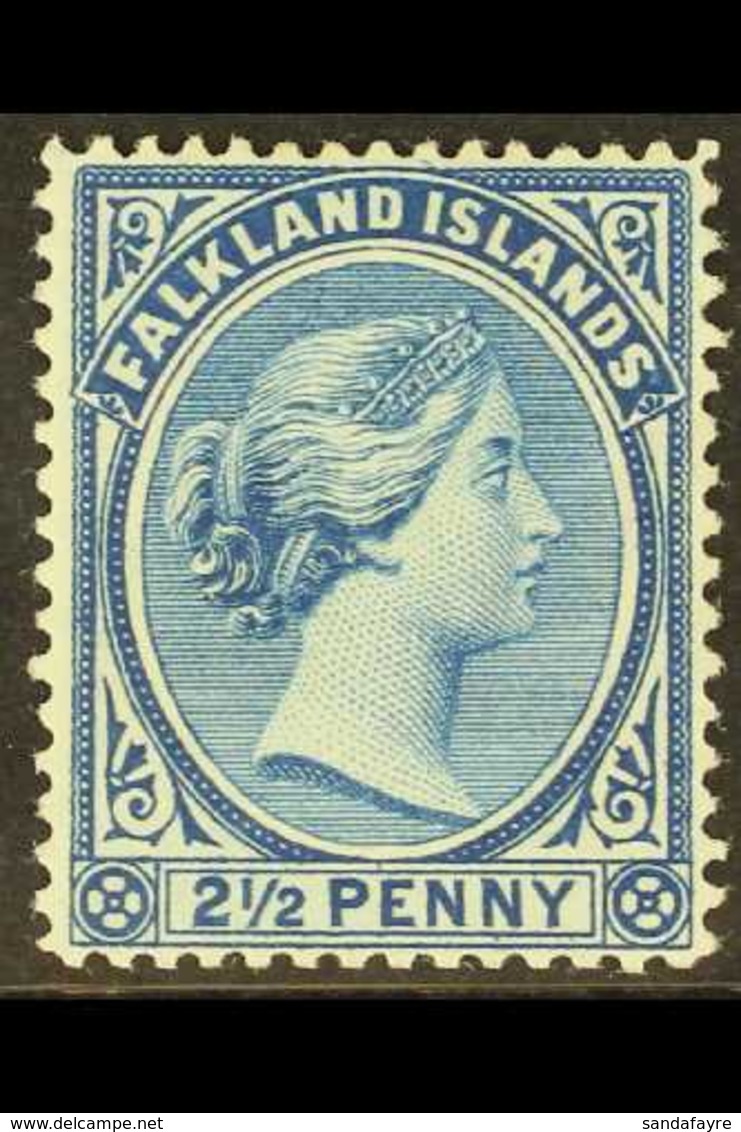 1891-1902 2½d Prussian Blue, SG 29, Mint Large Part OG, A Lovely Fresh Well- Centered Example Of This Scarce Shade. For  - Islas Malvinas