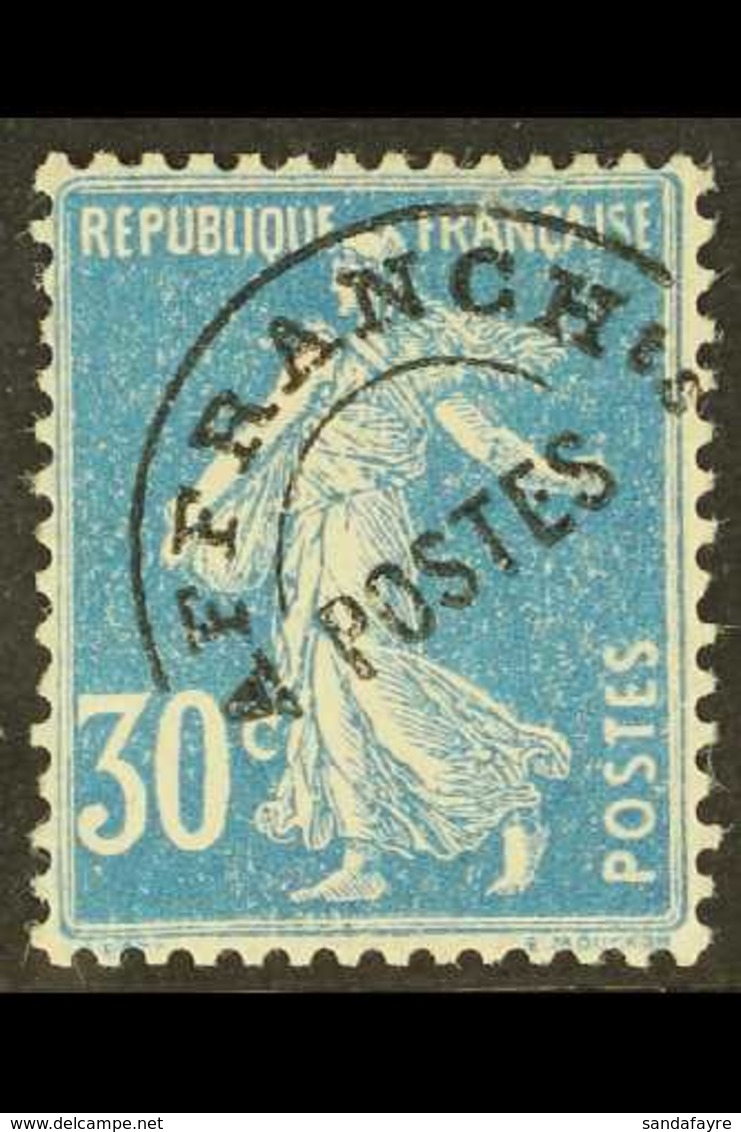 1922 - 47 30c Blue Sower, Pre-cancelled, Yv 60, Very Fine Mint. For More Images, Please Visit Http://www.sandafayre.com/ - Otros & Sin Clasificación