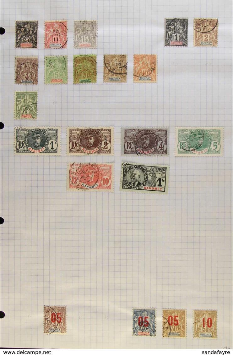 DAHOMEY 1899-1941 FINE USED COLLECTION On Pages. ALL DIFFERENT & Includes 1899-1905 "Tablet" Range To 1f, 1906-07 Range  - Otros & Sin Clasificación