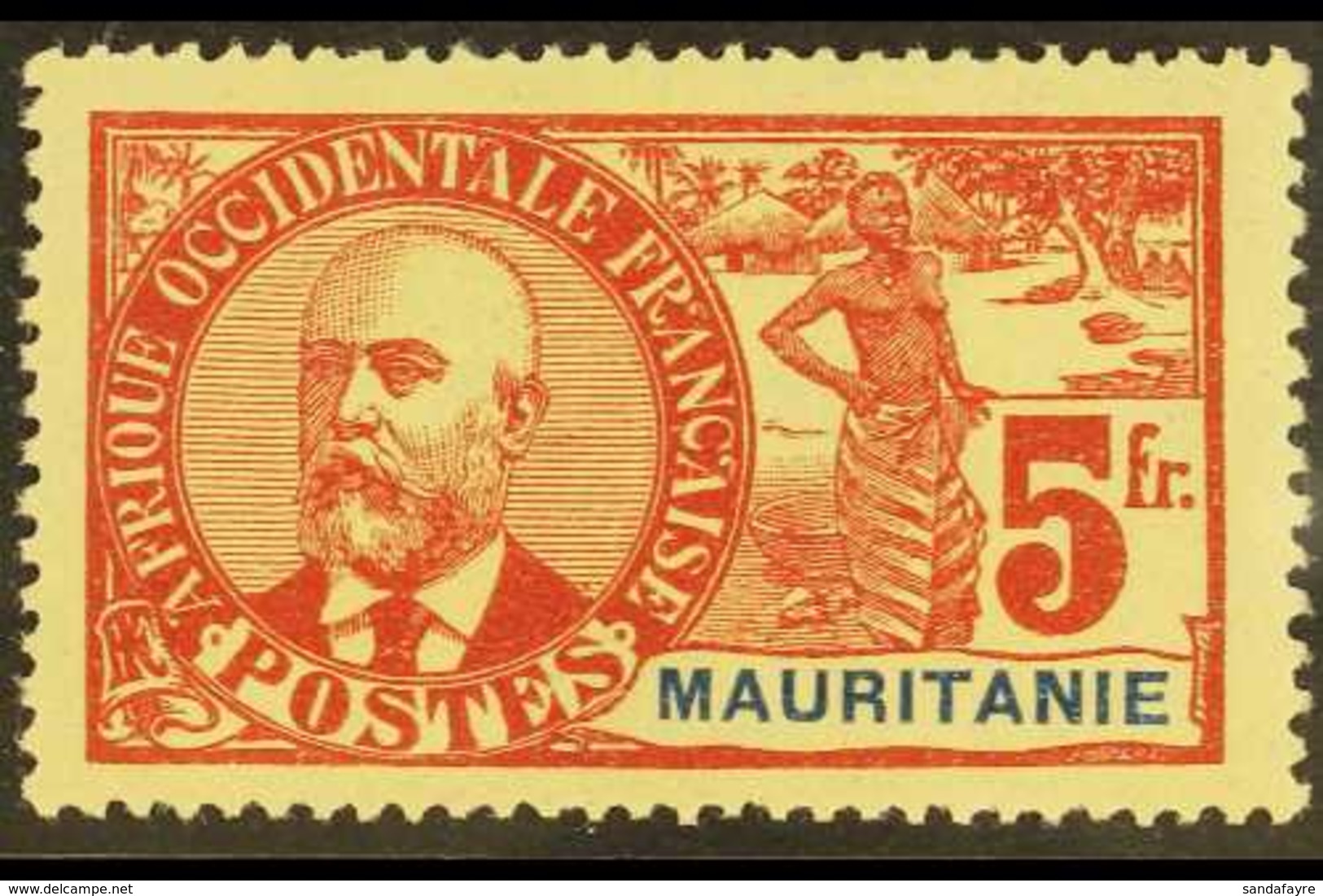 MAURITANIA 1906 5f Red On Straw (Yvert 16, SG 16), Fine Mint, Very Fresh. For More Images, Please Visit Http://www.sanda - Otros & Sin Clasificación