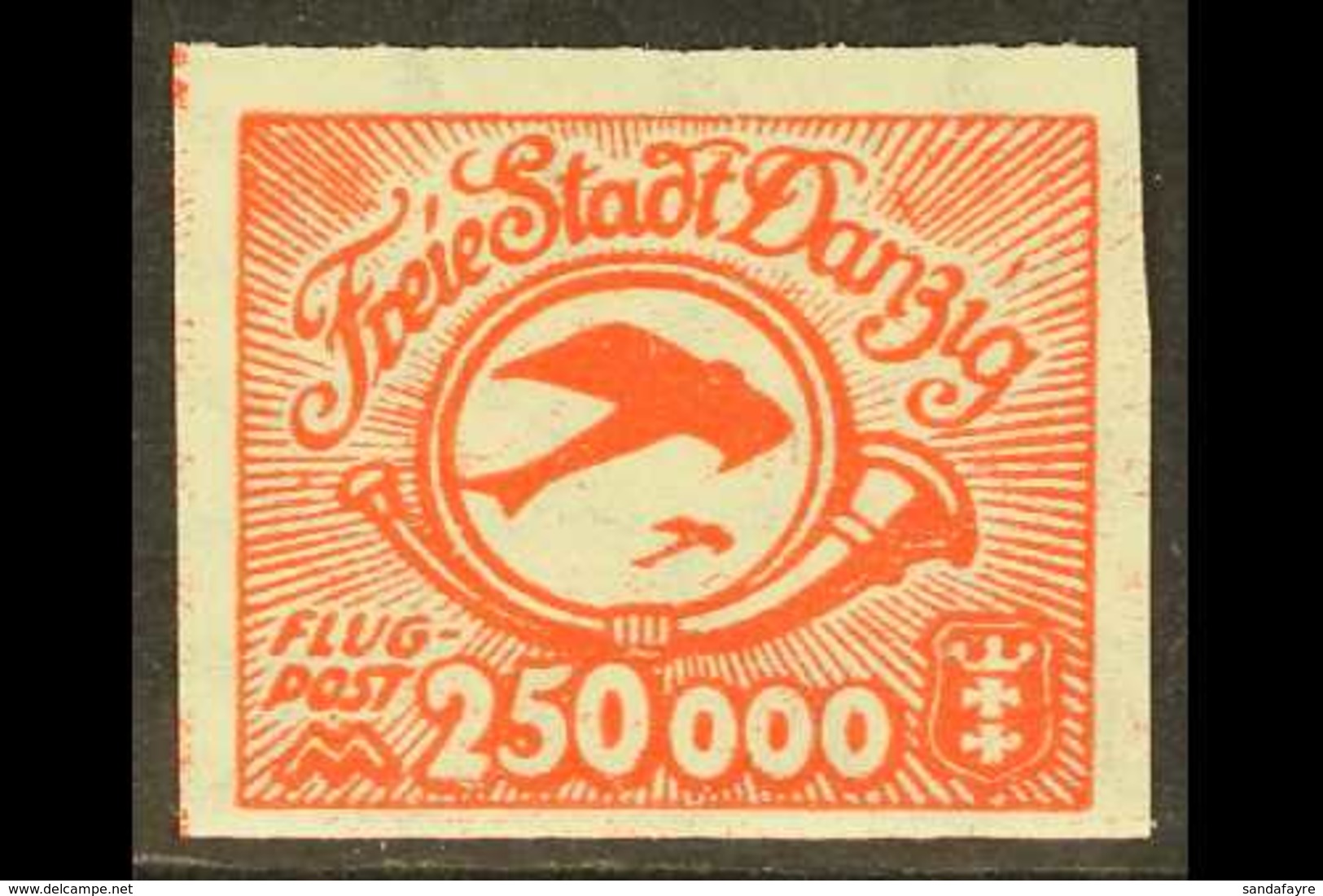 1923 (18 OCT) 250,000M Red Air, IMPERF, Michel 177 U, Never Hinged Mint, Expertised OECHSNER, BPP. For More Images, Plea - Otros & Sin Clasificación