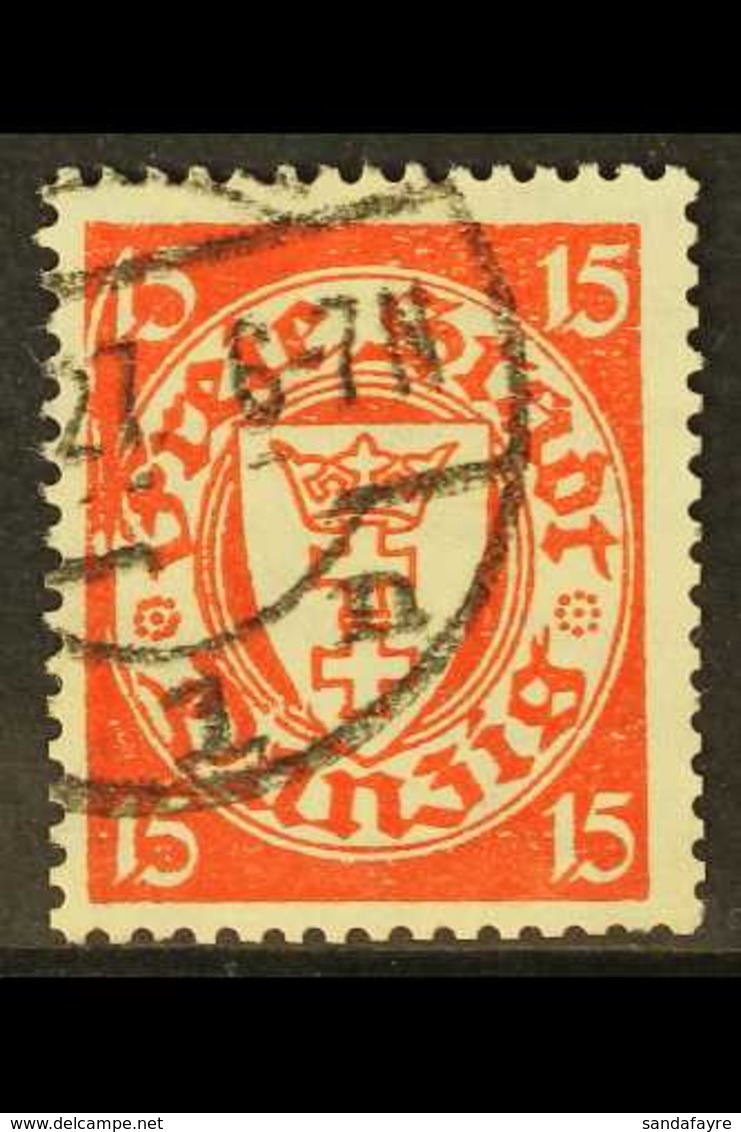 1925 (20 AUG) 15pf Vermilion -red With LONG TAIL TO UPPER LEFT "1" OF "15" Variety, Michel 214 I, Very Fine Used, Expert - Otros & Sin Clasificación