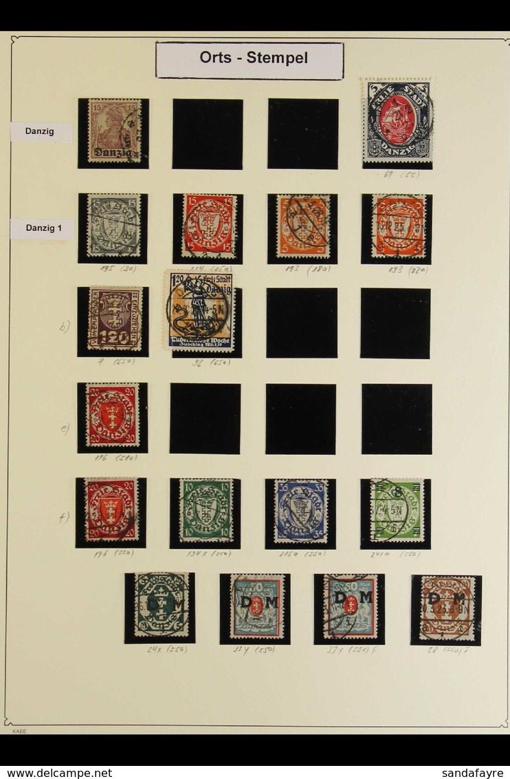 DANZIG TOWN POSTMARKS COLLECTION 1920-1938 Very Fine Collection Of Identified Postmarks On The Stamps Of Danzig With A G - Otros & Sin Clasificación