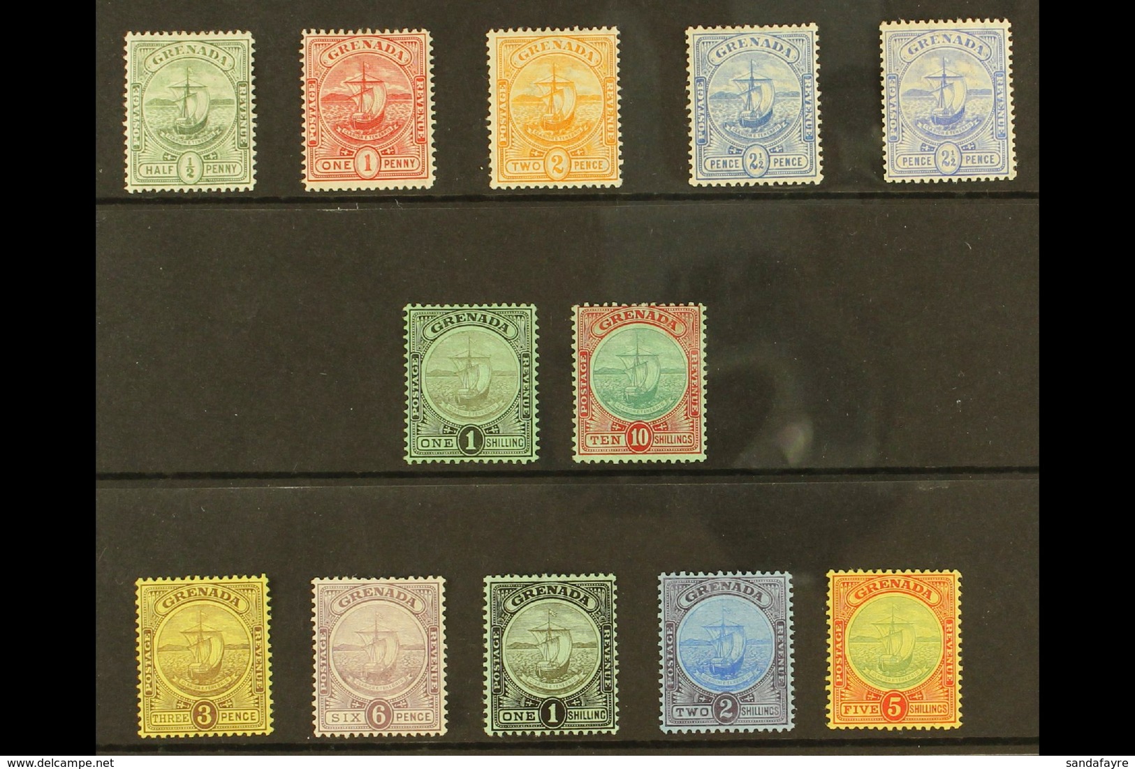 1906-11 "Badge Of The Colony" All Three Sets Complete, SG 77/88, Plus The 2½d Ultramarine Shade, SG 80a, Fine Mint. (12  - Granada (...-1974)